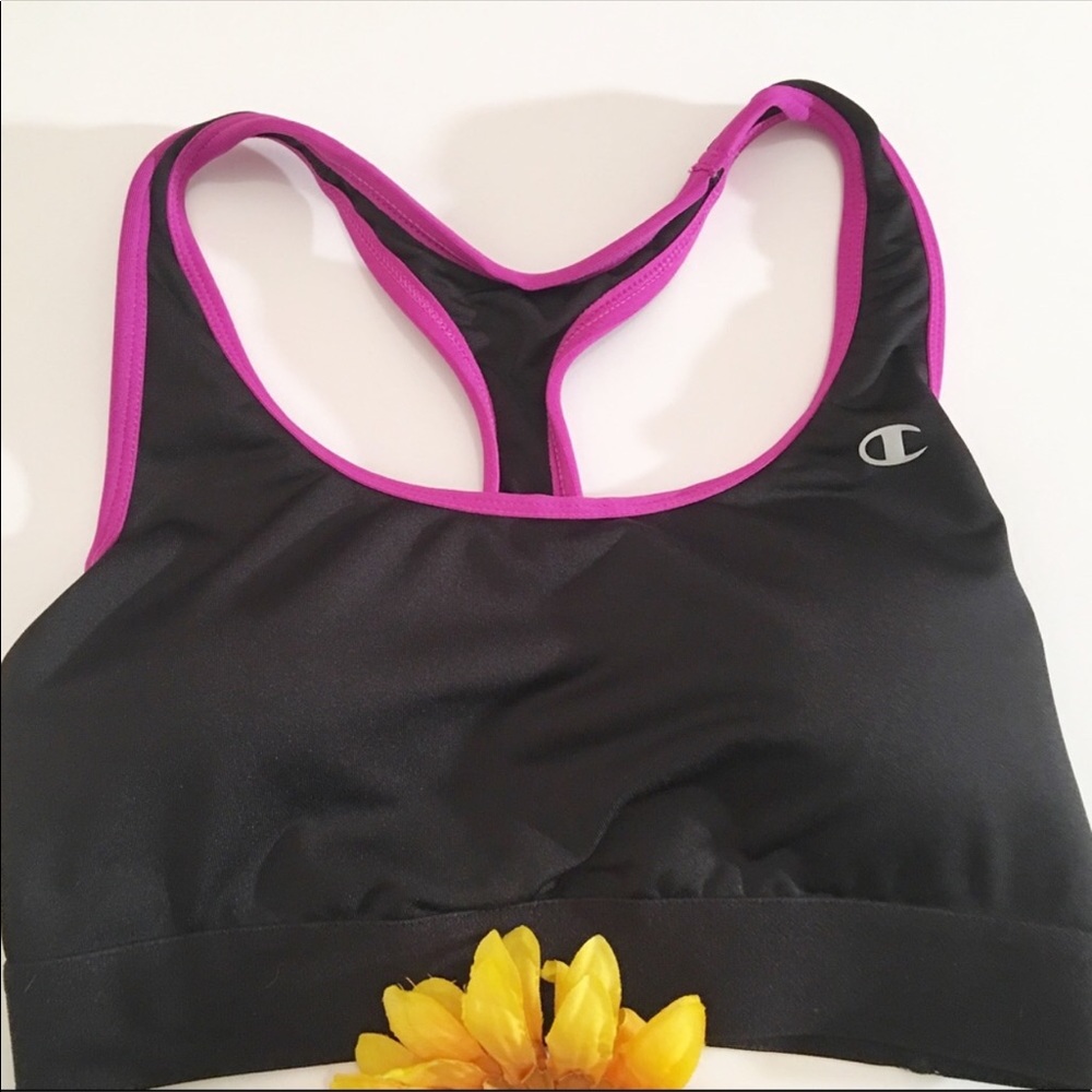 Champion black/purple sports bra medium - Picture 3 of 4